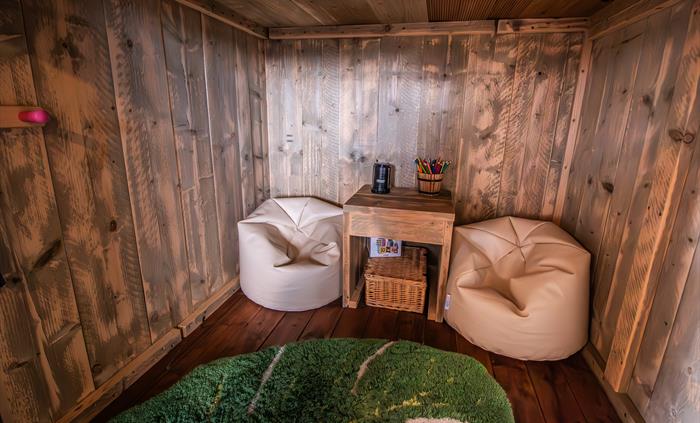 Quiet time in the cabin den, perfect for little ones or older ones to lie back and relax!